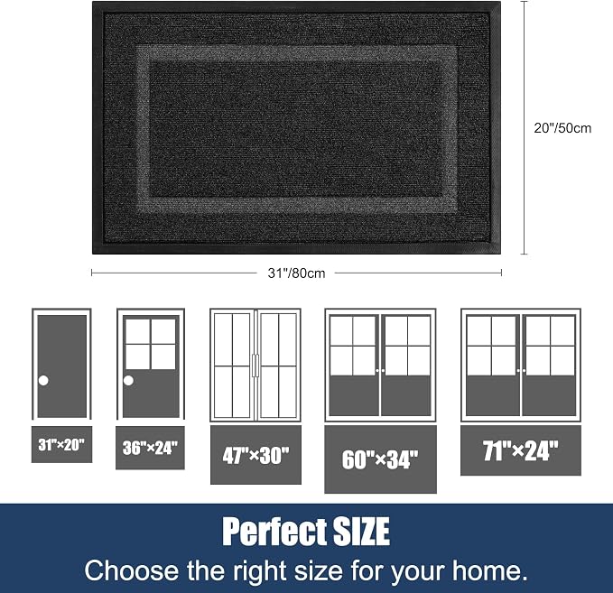 Front Door Mat Outside Entrance Indoor Doormat, Outdoor Door Mats - Image 2