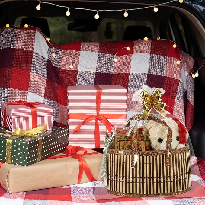 Reallnaive Baskets for Gifts Empty Sturdy Woven Bamboo Gift Basket - Image 5