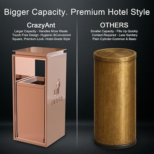Commercial Trash Can - 42L Heavy Duty Stainless Steel Garbage Bin - Image 4