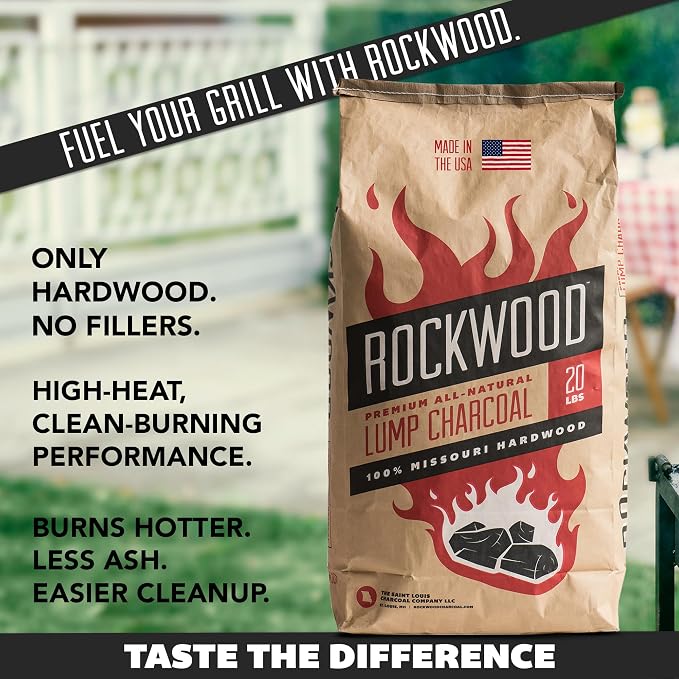 Rockwood Premium Hardwood Lump Charcoal – Oak, Hickory & Cherry Blend - Image 2