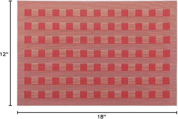 Gugrida Placemats, Placemats PVC Table Mats Woven Vinyl Placemats - Image 8