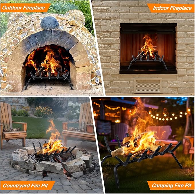 Fireplace Grate, Fireplace Log Holder, 18 inch Heavy Duty Solid Cast Iron - Image 6