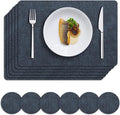MOSAYT Faux Leather Placemats Set of 6, Heat Resistant Wipeable Washable Vinyl by MOSAYT