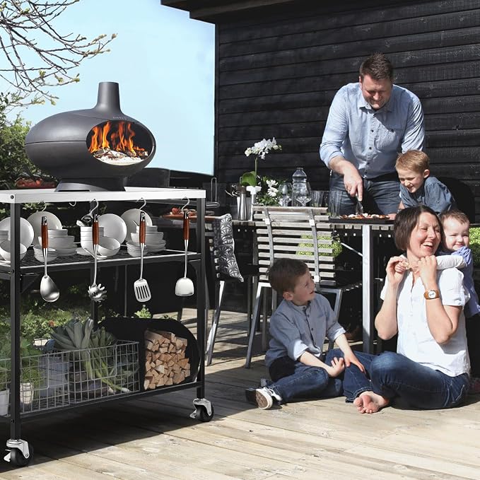3-Shelf Outdoor Grill Table, Pizza Oven Tables - Image 9