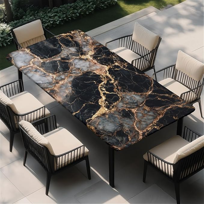 Rectangle Table Cloth Cover Waterproof Elastic Fitted Polyester Fitted by Unknown