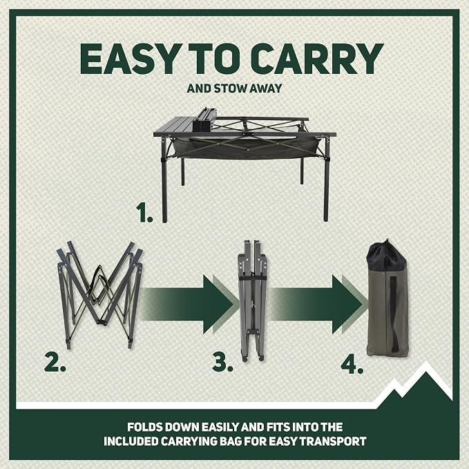 OUTSIDER Folding Camping Table, Portable Roll-up Outdoor Lightweight Aluminum - Image 6