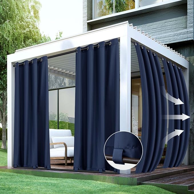 HolidayIdeas Gazebo Curtains Outdoor Waterproof 4 Panels 54x84 Inch-Windproof by HolidayIdeas
