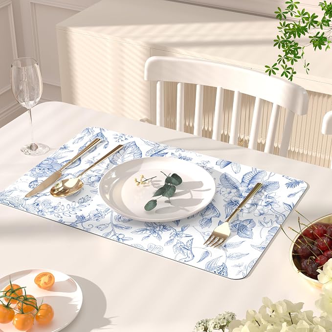 QIYI Placemats Set of 6, 12x18 Inch Faux Leather Place Mats - Image 2