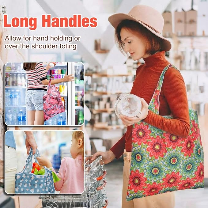 Eccliy 24 Pieces Reusable Grocery Bags Polyester Shopping Bags - Image 4