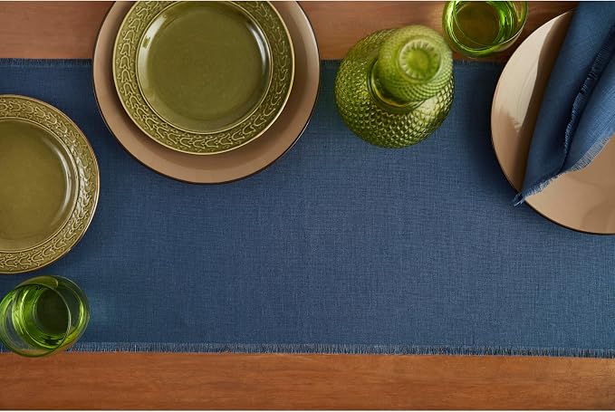Solino Home Linen Fringe Table Runner 72 Inches Long - Image 3