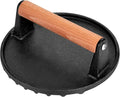 Smashed Burger Press, 7” Round Heavy-Duty Cast Iron Smash Meat Steak by Whaleme