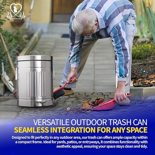 Pet Fit For Life 16" Tall Galvanized Steel Trash Can - Image 6