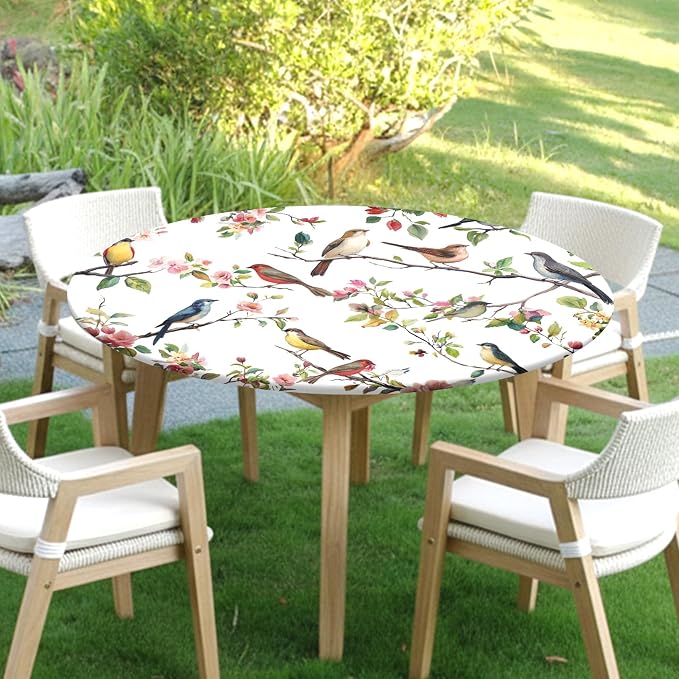 Spring Summer Round Fitted Tablecloth - Image 7