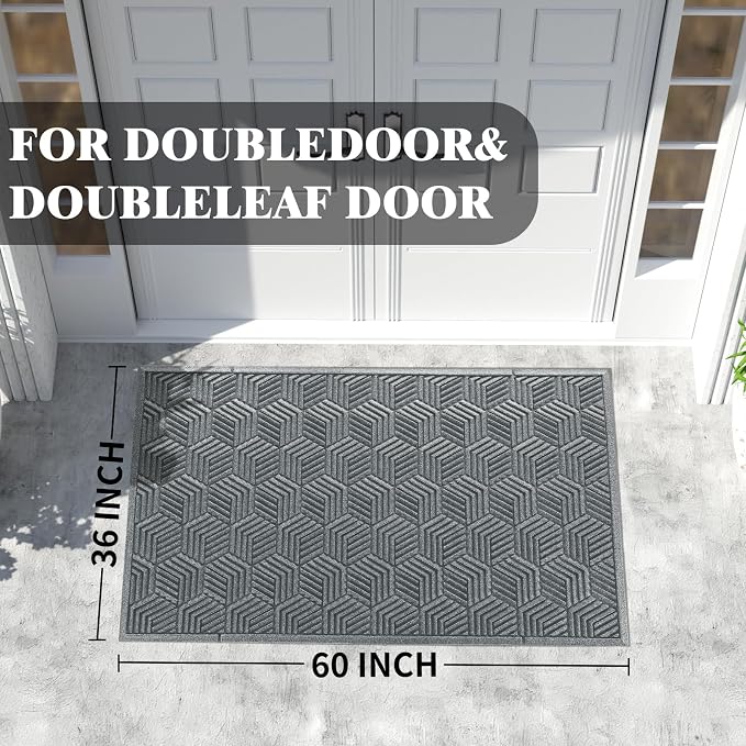 Yimobra Extra Large Door Mat 60x32, All-Season Waterproof Outdoor Mats - Image 2