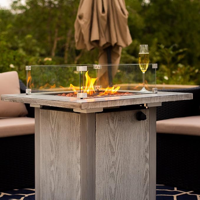 Fire Pit Wind Guard, 17.5 Square Fire Pit Glass Wind Guard Made of Clear - Image 6