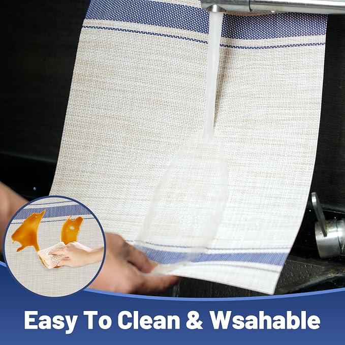 Placemats Set of 6，Non-Slip PVC Weave Table Mats Easy to Clean，Heat Resistant - Image 3