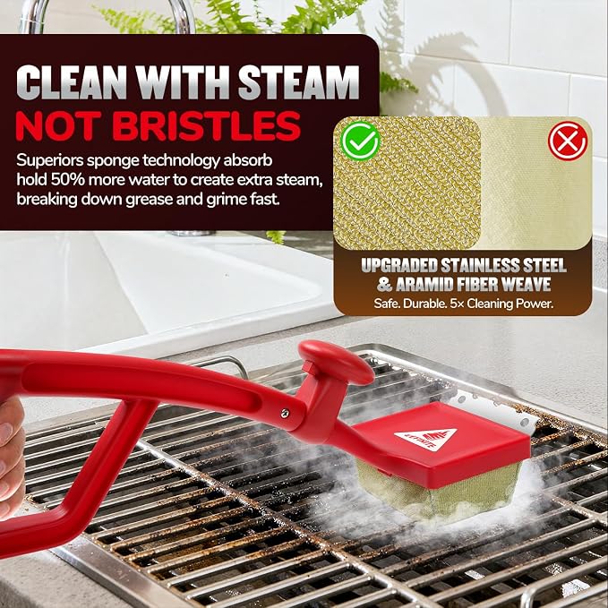 Bristle Free Steam Grill Brush for Outdoor Grill, Safe No Wire Replacement - Image 5
