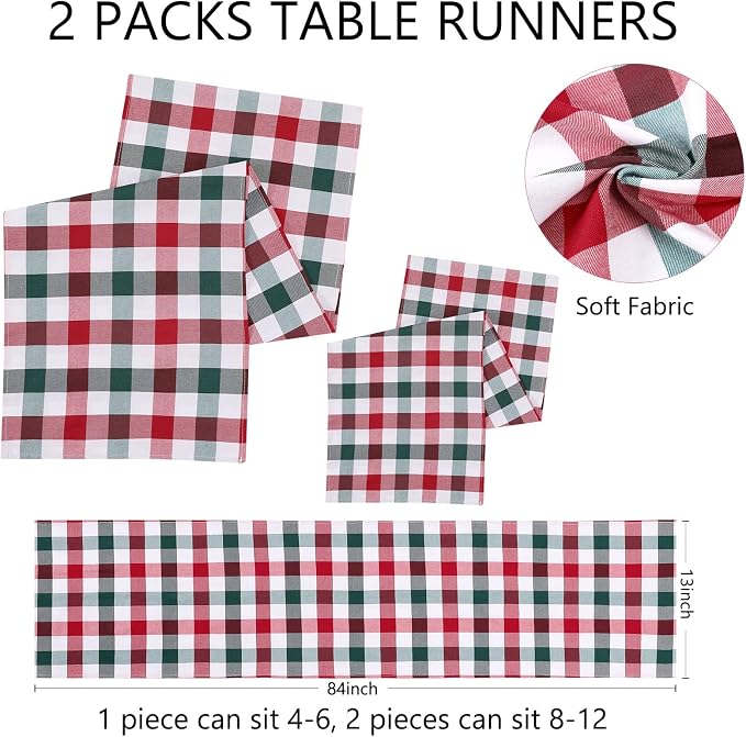 Christmas Checkered Table Runner - Image 3