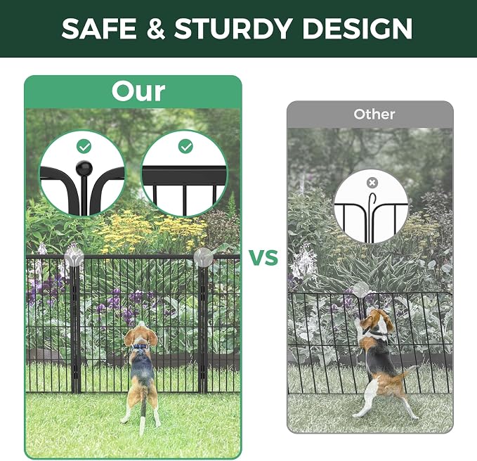 FXW Garden Fence Outdoor for The Yard – 32in x 109.4ft Heavy Duty Metal Animal - Image 3