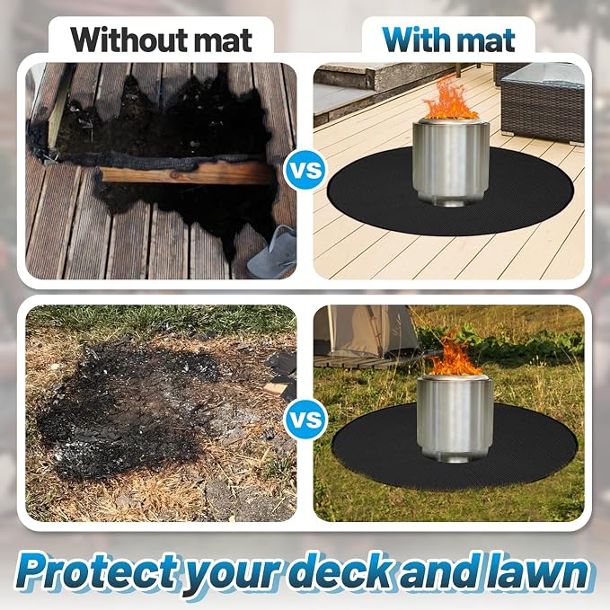 Apipi 39'' Fire Pit Mat Compatible - Image 3