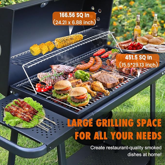 Realcook BBQ Barrel Charcoal Grill: Spacious Premium Outdoor Barbecue Grills - Image 5