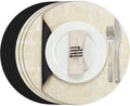 Myir JUN Round Placemats Dual Sided, Faux Leather Place Mats Set of 4 Indoor by MyirJUN
