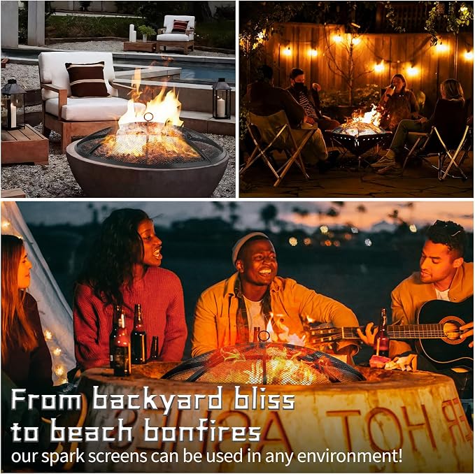 Fire Pit Spark Screen, 24 Inch Outdoor Fire Pit Screen - Image 4