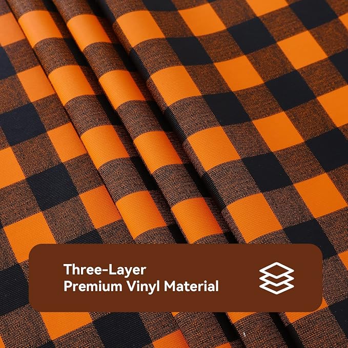 Romanstile Rectangle Vinyl Tablecloth, 100% Waterproof Buffalo Gingham Plastic - Image 6