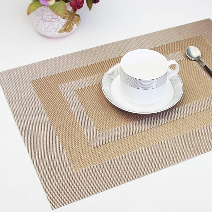 PIGCHCY Placemats, Heat Resistant Non Slip Durable Plastic Place Mats, Washable - Image 4