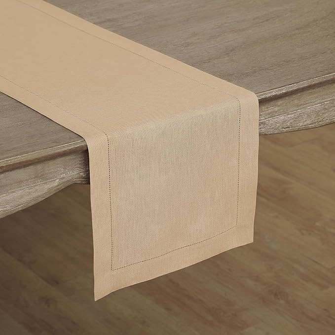 Solino Home Linen Beige Table Runner 90 Inches Long by SolinoHome