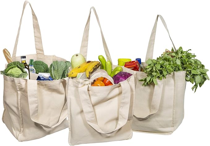 Best Canvas Grocery Shopping Bags by OrganicCottonMart