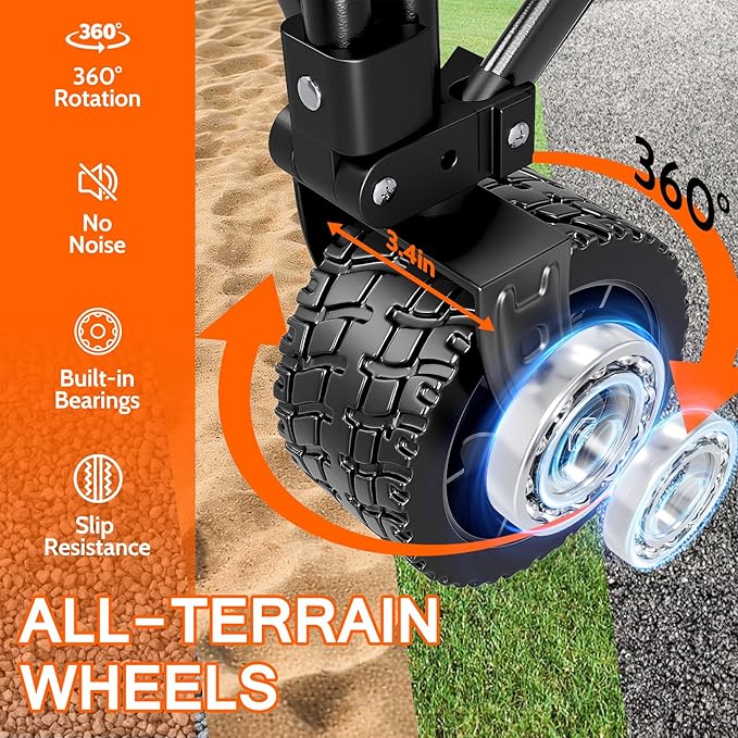 Collapsible Wagon with Big Wheels, Beach Wagons Carts Foldable with All-Terrain - Image 2