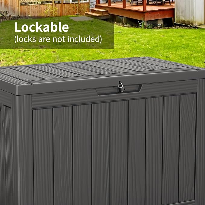 45 Gallon Deck Box, Resin Outdoor Storage Box - Image 4