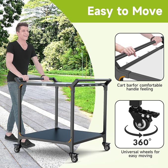 NUUK Grill Cart 32" x 32" Stainless Steel Pizza Oven Table - Image 4