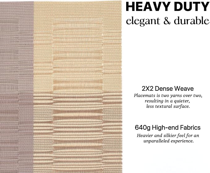 LEXMORE Placemats Set of 6 Vinyl/Plastic Woven Place Mats - Image 3