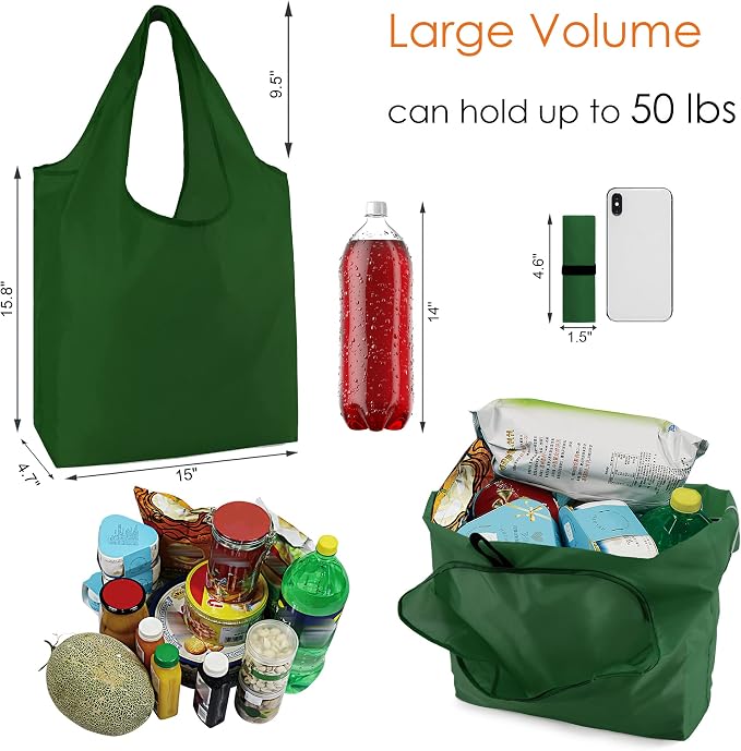 BeeGreen Reusable Bags for Shopping Machine Washable 12 Pack Xlarge Grocery - Image 2