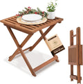 Folding Wooden Side Table – Premium Portable Foldable Table by GREENALLUVIUM