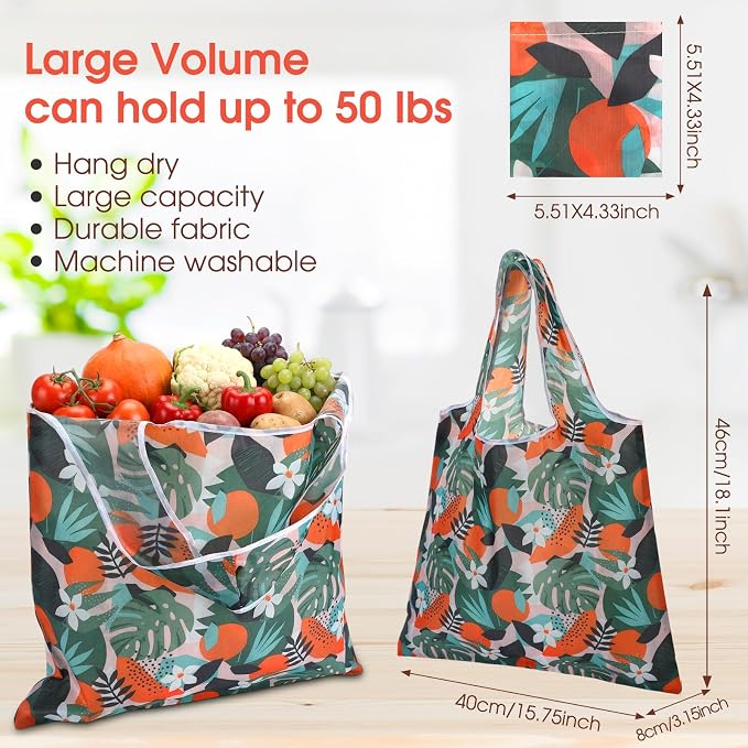 Eccliy 24 Pieces Reusable Grocery Bags Polyester Shopping Bags - Image 2
