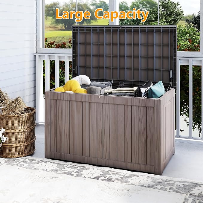 270 Gallon Outdoor Storage Box Waterproof, Resin Deck Boxes - Image 5