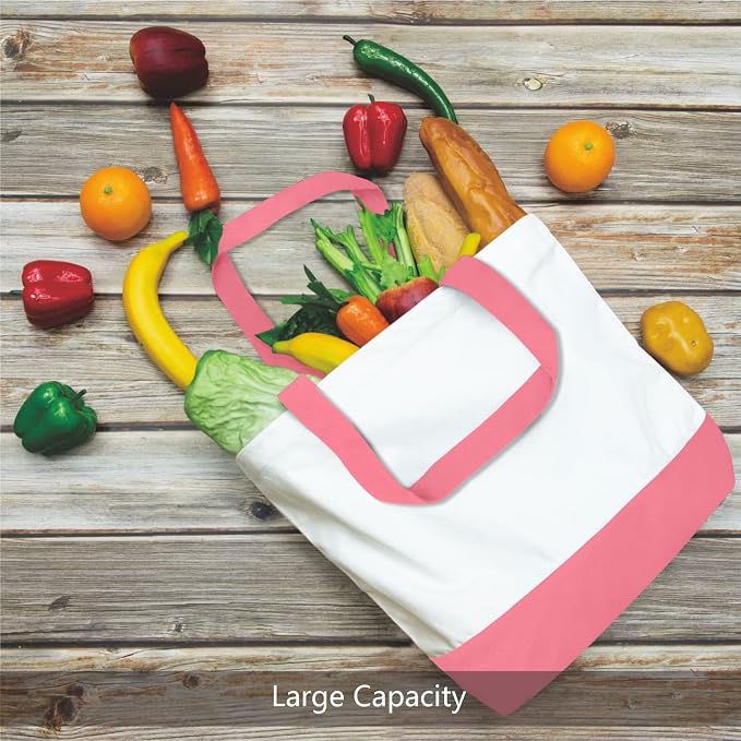 TOPDesign 1-Pack Super Strong Large 12oz Cotton Canvas Tote Bag, Reusable - Image 5