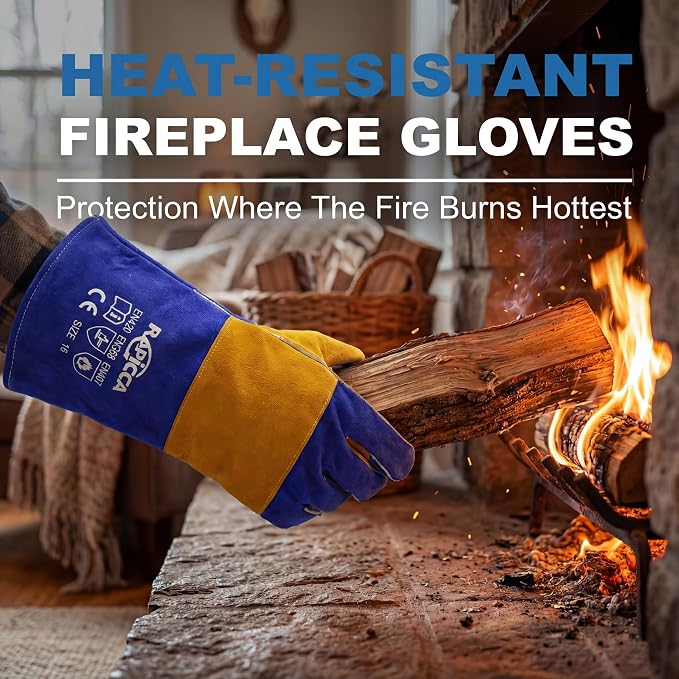 RAPICCA Welding Gloves Fire Heat Resistant: Blue 16IN 932℉ - Image 8