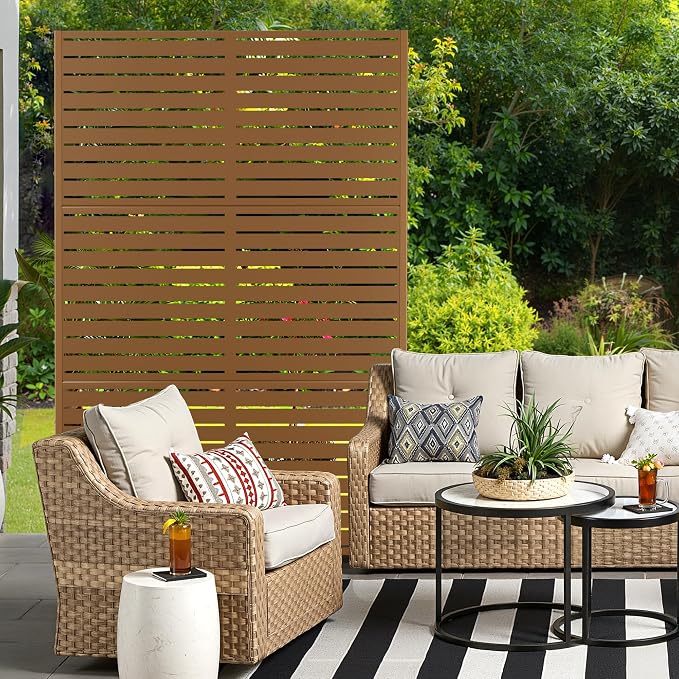 Metal Privacy Screen for Outdoor & Indoor Use, Free Standing Privacy Screen for - Image 7