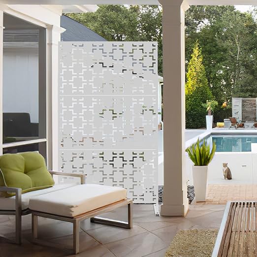 Casaphoria 72" H x 47" W Metal Outdoor Privacy Screen, Freestanding Decorative - Image 9