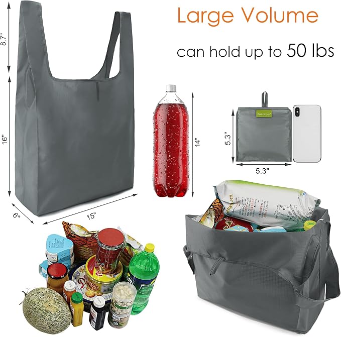 BeeGreen Grey Reusable Grocery Bags - Image 2