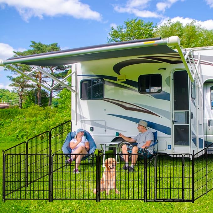 ADAVIN 32 in Garden Fence with Low Threshold Door, 12 Panels Total 26.6 Ft Tall - Image 6