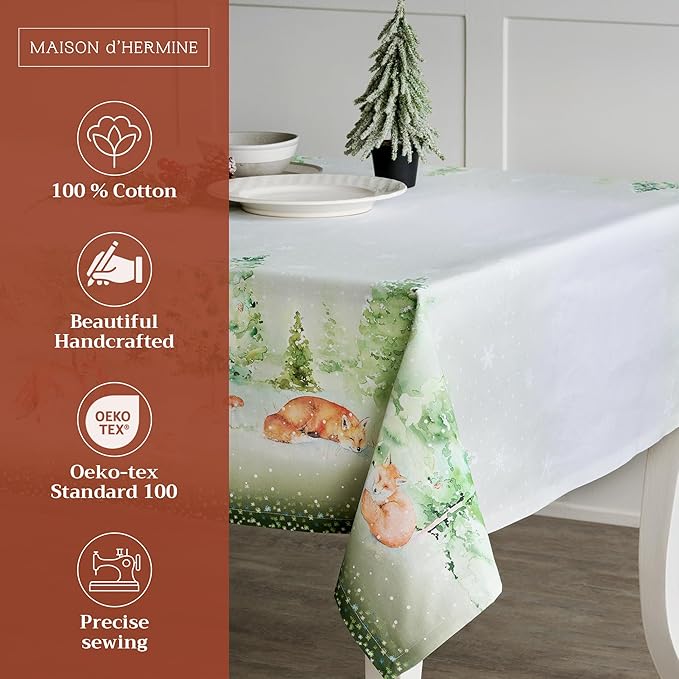 Maison d' Hermine Table Cloth Rectangle Table 100% Cotton 70 x 108 Inches Fall - Image 2