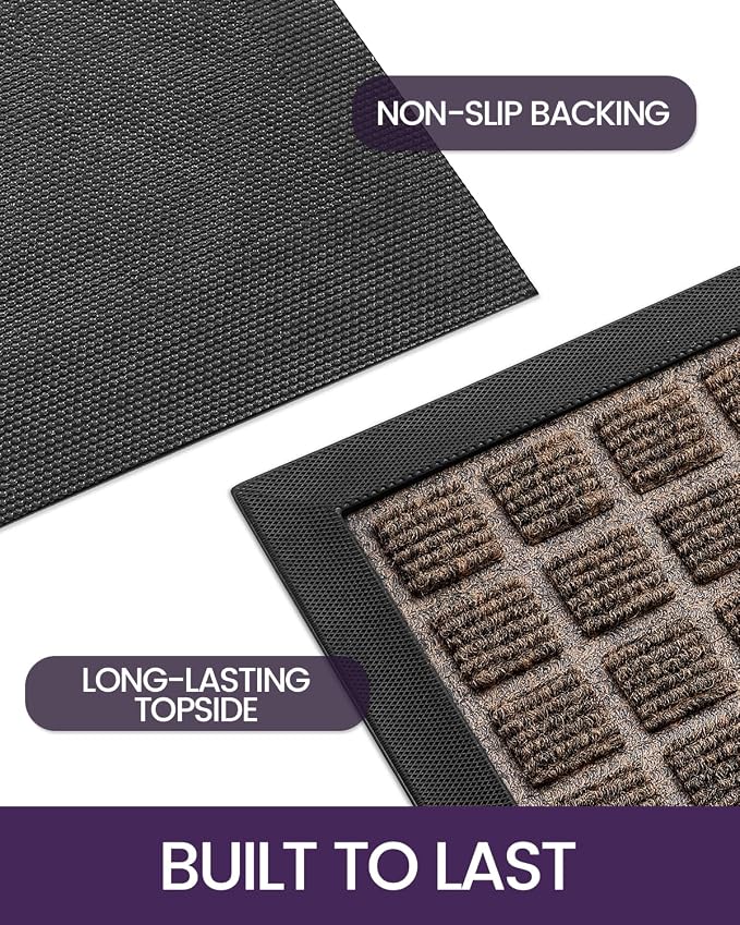 DEXI Front Door Mat Outside Entrance, 17x29 Rubber Entry Doormat Heavy Duty - Image 3