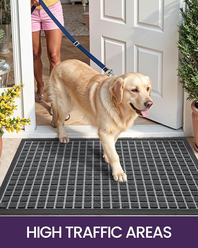 DEXI Front Door Mat Outside Entrance, 17x29 Rubber Entry Doormat Heavy Duty - Image 7