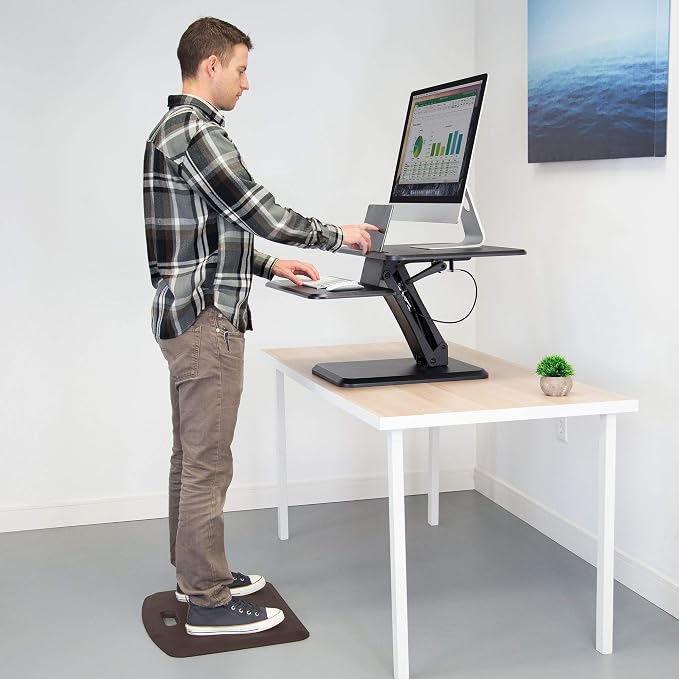 Mount-It! Standing Desk Floor Mat | Brown Standing Comfort Mat - Image 7