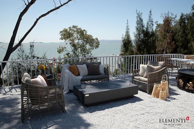 Elementi+ | Cannes Gas Fire Pit Cast Concrete 60" Rectangular Fire Table - Image 4